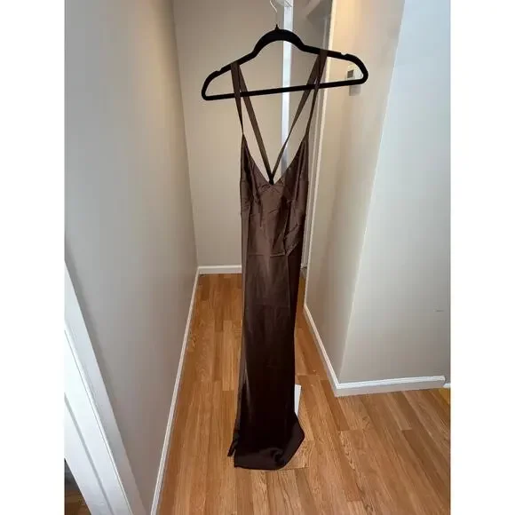 Show Me Your MuMu Anderson Maxi Dress Brown size Small - Picture 8 of 9